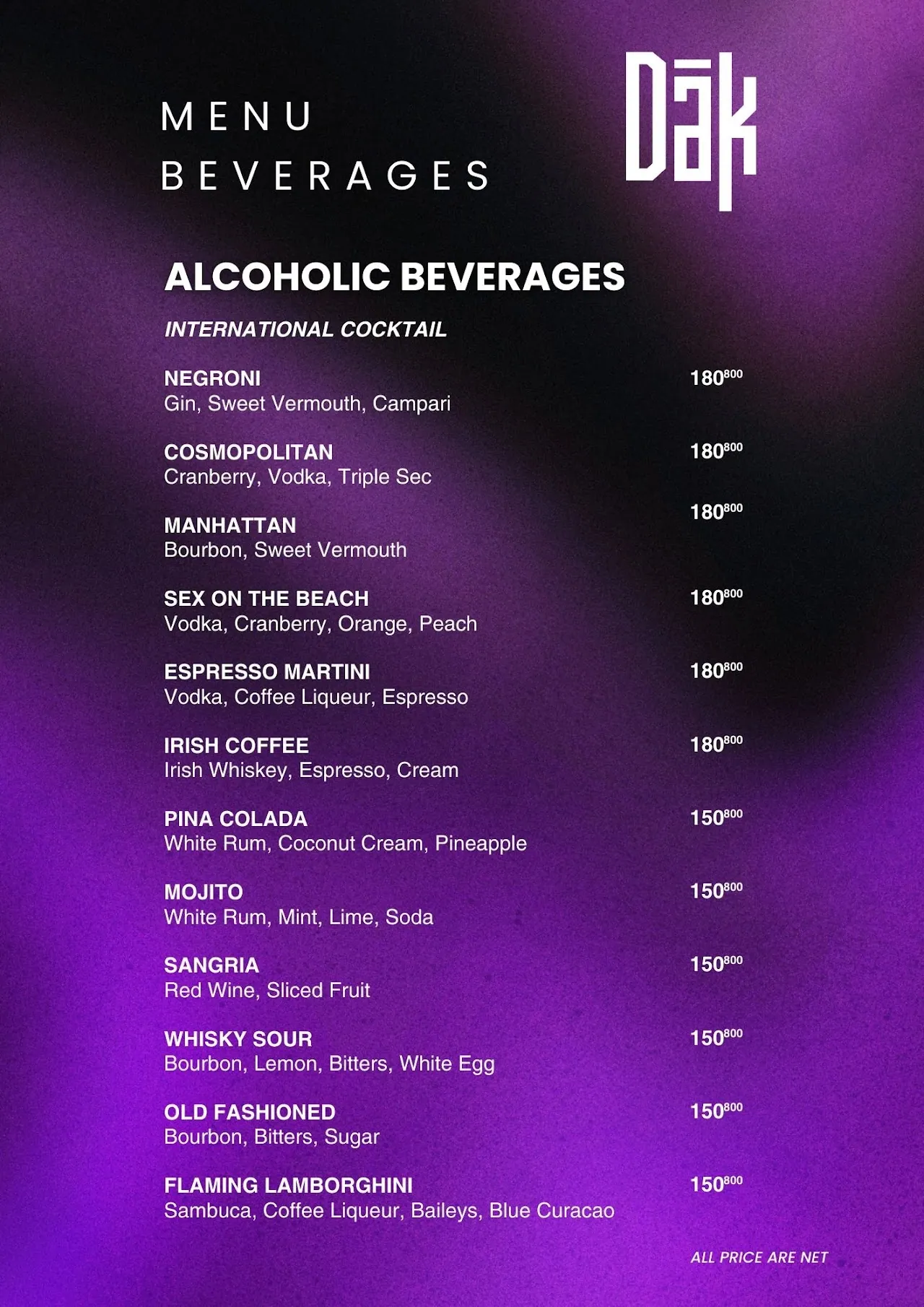 DAK Social Club menu 39