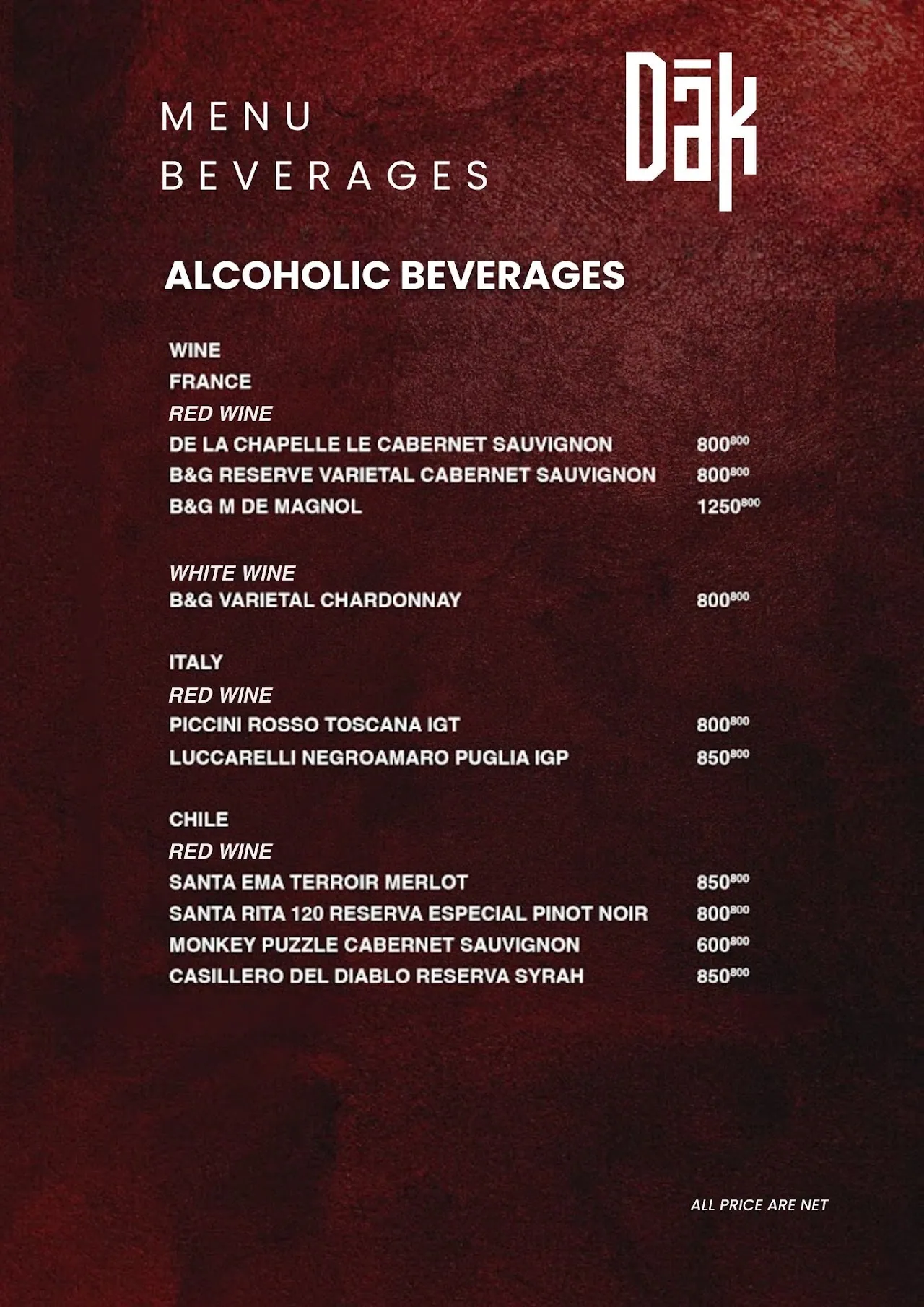 DAK Social Club menu 45
