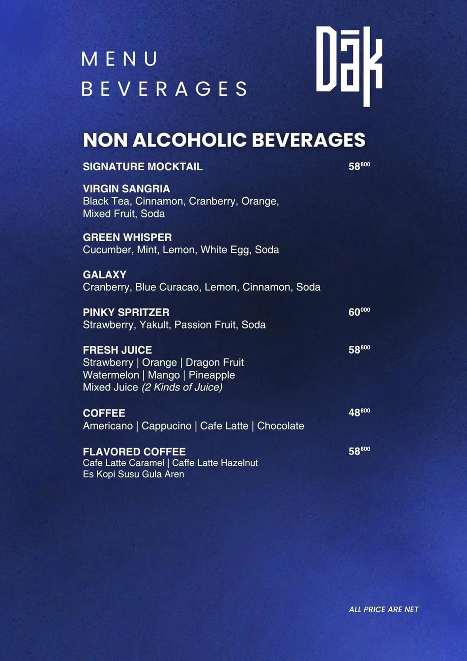DAK Social Club menu 25