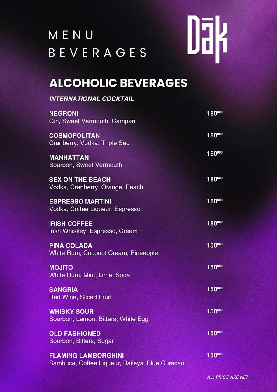 DAK Social Club menu 30