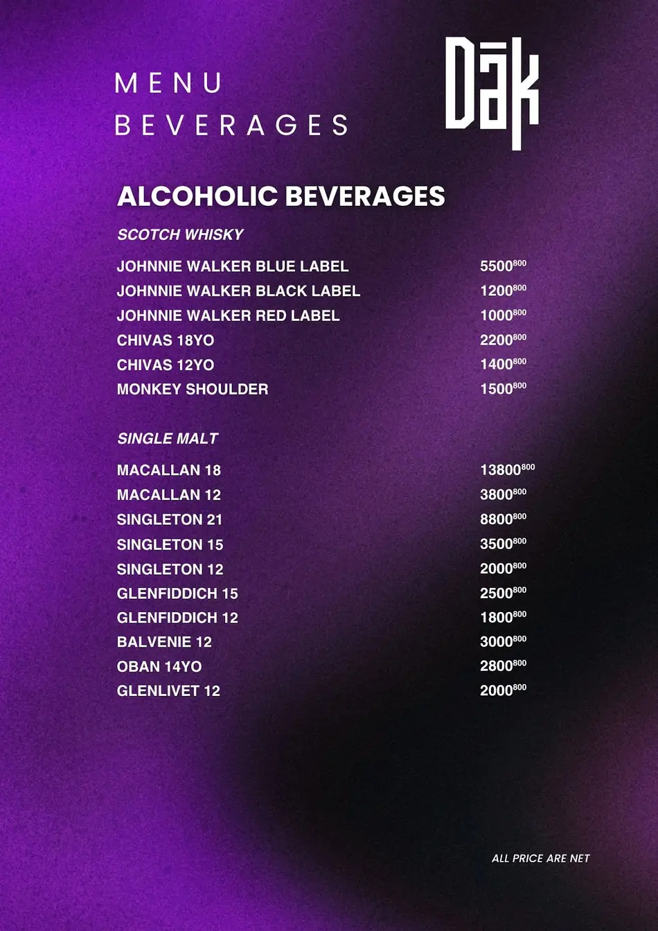 DAK Social Club menu 33